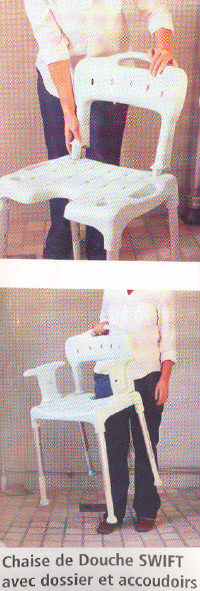 SWIFT AVEC DOSSIER ET ACCOUDOIRS - CHAISE DE DOUCHE...