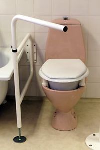 APPUI PIVOTANT DE TOILETTES - BARRE D'APPUI SUR PIED...