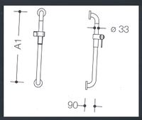 BARRE AVEC SUPPORT DE DOUCHE 805 33 1S - BARRE D'APPUI D...