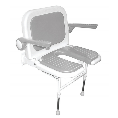 Siège rembourré en U large avec dossier et accoudoirs 04...