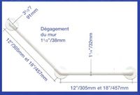01917 WH/BU - BARRE D'APPUI COUDE FIXE...