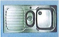 04227-04228 EVIER 1 BAC  ET DEMI + VIDE SAUCE - EVIER...