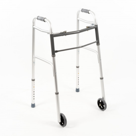 Cadre de marche pliant avec roues - Déambulateur à 2 rou...