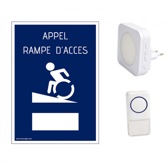 Carillon d'appel pour rampe d'accès PMR visuel et sonore...