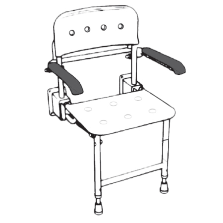 Siège de douche SI 00 230 - Siège de douche mural à pied...