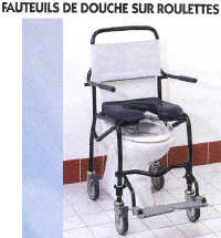 REF 1236 - FAUTEUIL DE DOUCHE A SIEGE PERCE A PETITES RO...