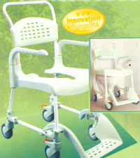 CLEAN - FAUTEUIL DE DOUCHE A SIEGE PERCE A PETITES ROUES...