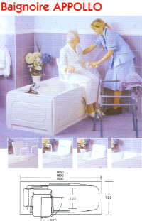 REF 1140 B APPOLO - BAIGNOIRE AVEC SIEGE ELEVATEUR...